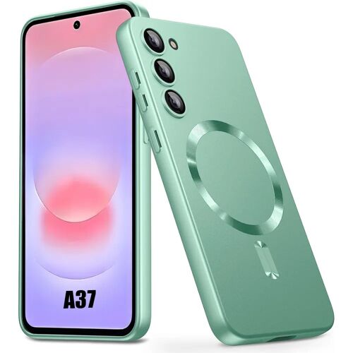 Coque pour Samsung Galaxy A37 5G, Silicone Anti-Rayures Antichoc avec Cercle Magnétique Vert - E.F.Connection