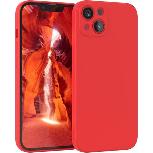 KALANKA-Coque de protection en silicone pour iPhone 13, en silicone rouge, souple, résistante aux chocs, avec protection de l'appareil photo, fine, protection en TPU, antichoc, rouge mat