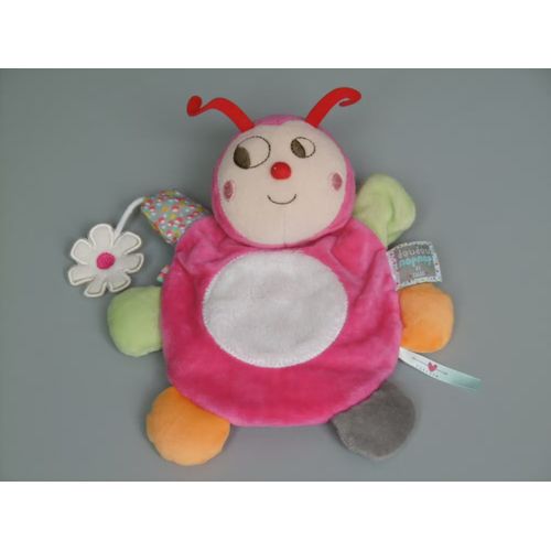 Doudou coccinelle Kaloo Nopnop marionnette rose