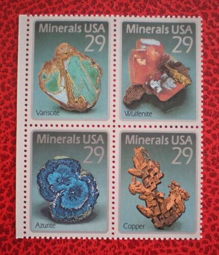 Minéraux Des Etats-Unis - Lot De 4 Timbres Neufs ** - Bloc - Usa - Année 1992 - Y&t N° 2111, 2112, 2113 Et 2114