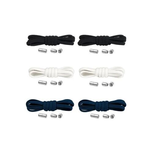 Lacets De Chaussures Sans N?ud - Guscase - Lot 6 Paires - 105 Cm Recoupables - Capsules Métalliques