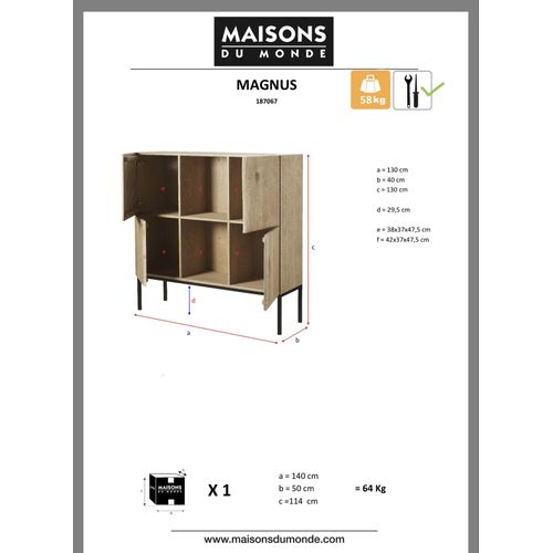 Magnifique buffet BAHU Maisons du Monde ¿ bois clair & pieds métal ¿ état quasi neuf