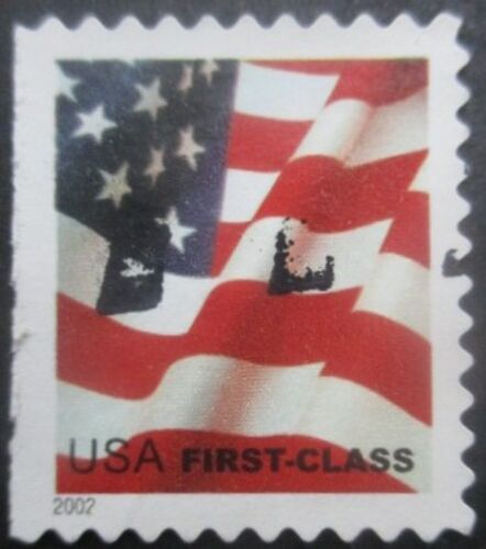 Etats-Unis N°3331c Dentelé Sur 3 Cotés Drapeau Oblitéré
