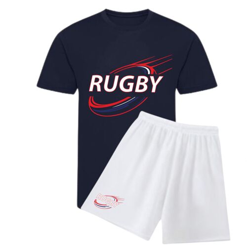 Ensemble Maillot & Short De Rugby Enfant – Polyester – 3 Au 14 Ans