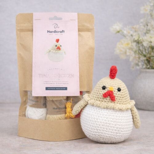 Kit Crochet Diy Poulette Tina - Hardicraft - Coton Bio - (Crochet Non Inclus) Cadeaux Pâques