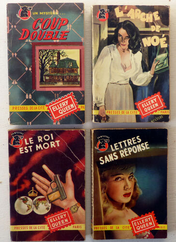 Lot De 7 Romans Policiers Et Recueils De Nouvelles Par Ellery Queen - Presses De La Cité Coll. Un Mystère 1951-1957 - Coup Double; Arche De Noé; Le Roi Est Mort; Lettres Sans Réponse; Village De Verre