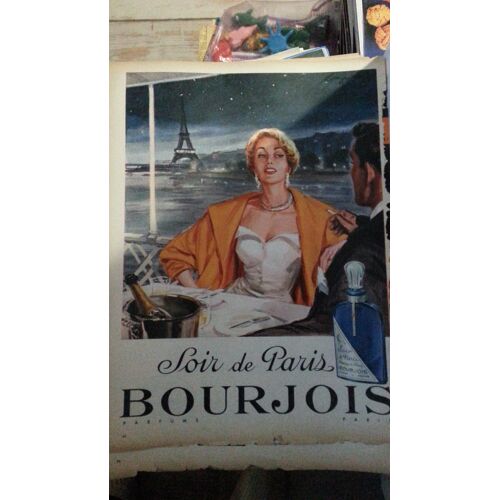 Grande Publicité Papier: Parfum Soir De Paris De Bourjois, Parue Dans La Presse En 1956