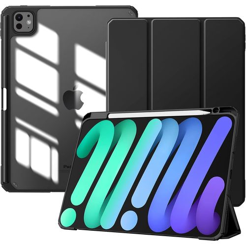 LORANKA-Coque pour iPad Pro 11 Pouces M5 2025 (6e Génération)/M4 2024 (5e Génération) avec Porte-Stylo, Coque de Protection Ultra Fine et Légère, Fonction Veille/Réveil Automatique, Noir