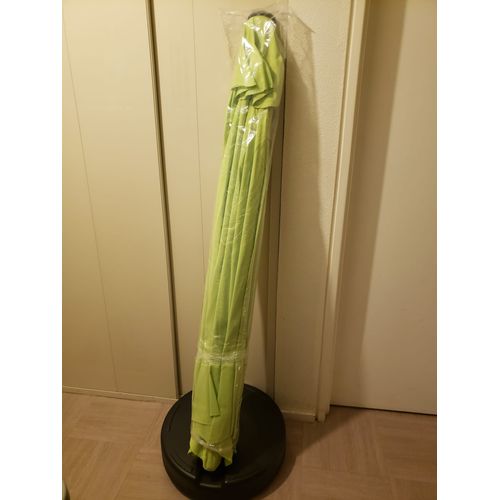 Parasol Jardin Droit Alu "" Sol"" Rond - Diamètre 3m - Vert- Avec Pied À Leste