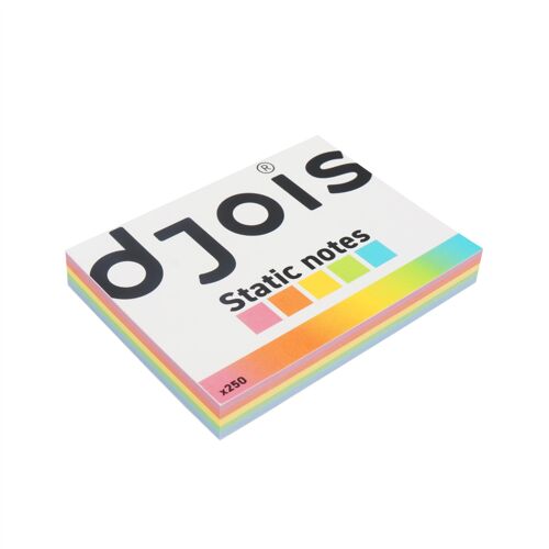 Djois Pack 250 Notes Electrostatiques M Repositionnable 100 X 75 Mm Assorties
