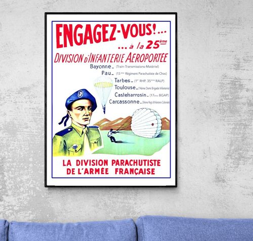 Affiche Engagez Vous À La 25e Division D'infanterie Aéroportée