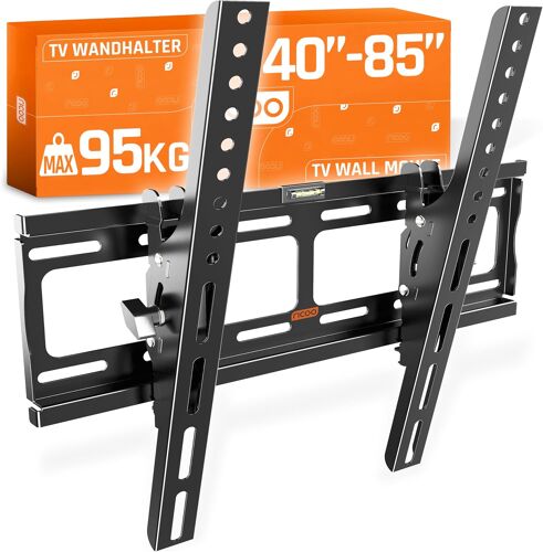 SUBZONAL-Support TV Mural Plat R09 inclinable Universel 32-65 Pouces (81-165cm) Fixation Murale télé incurvé LED LCD VESA 200 x 200-400 x 400