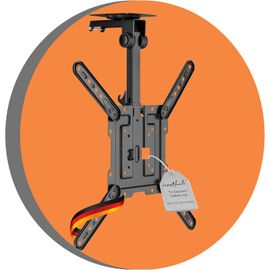 Support Tv Pour Plafond, Adapté Aux Téléviseurs 23-55 Pouces, Pliable, Réglable En Hauteur, Pivotant, Inclinable, Jusqu'À Vesa 400X400, Noir