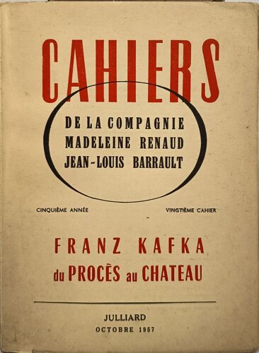 Cahiers De La Compagnie Madeleine Renaud Jean-Louis Barrault : Le Procès Au Château