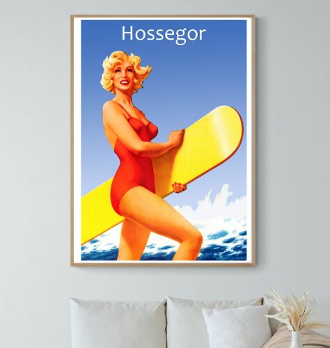 Affiche Hossegor - La Surfeuse