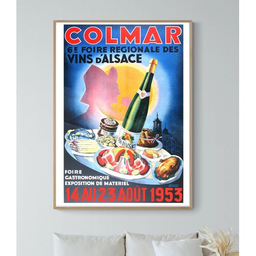 Affiche Colmar, Foire Régionale Des Vins D'alsace - 1953