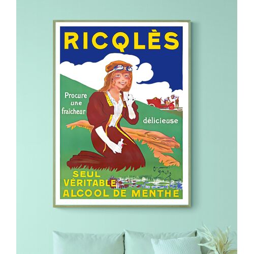 Affiche Ricqles Femme, Seul Véritable Alcool De Menthe
