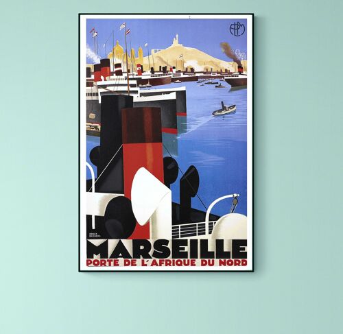Affiche Marseille, Porte De L'afrique Du Nord