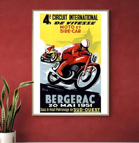 Affiche Circuit Moto Bergerac - 1951