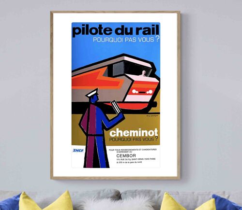 Affiche Sncf Train Pilote Du Rail