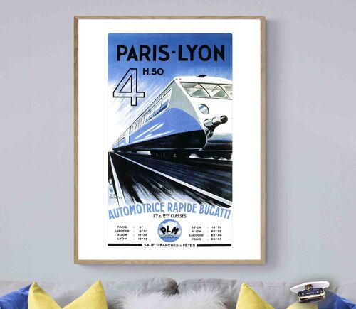 Affiche Sncf Paris Lyon Bugati