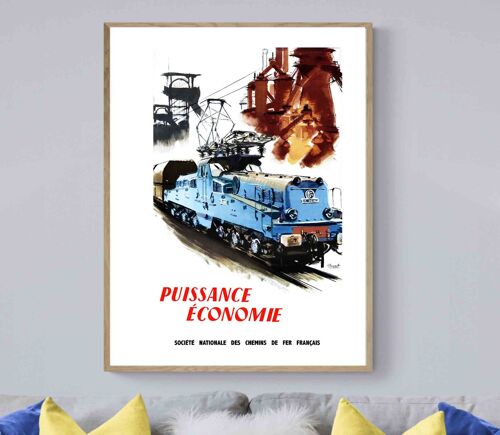 Affiche Sncf Train Puissance Economie