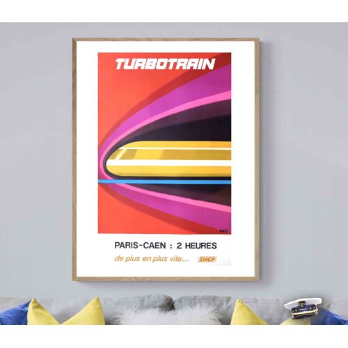 Affiche Sncf Turbotrain Paris Caen
