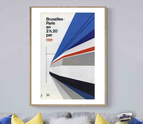 Affiche Sncf Train Tee Paris Bruxelles