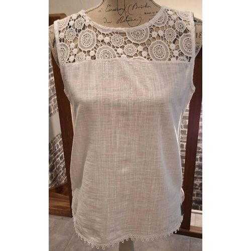 Blouse Blanche À Dentelle Ajourée