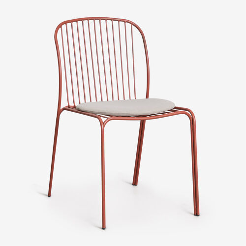 Pack De 4 Chaises De Jardin En Acier Anerina Terracota
