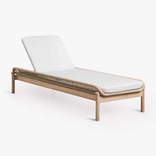 Chaise Longue Inclinable En Bois D'acacia Karvia Acacia Marron Clair
