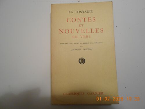 La Fontaine: Contes & Nouvelles (1961), En Vers Classique Garnier, Illustré 435 Pages