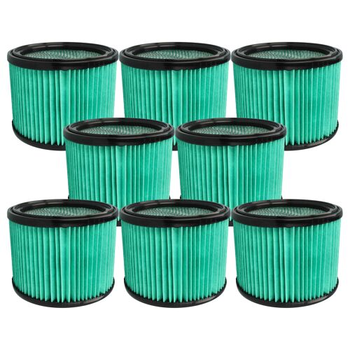 vhbw 8x filtre compatible avec Bosch GAS 12-25 PL, 15 PS aspirateur - filtre HEPA noir / bleu clair