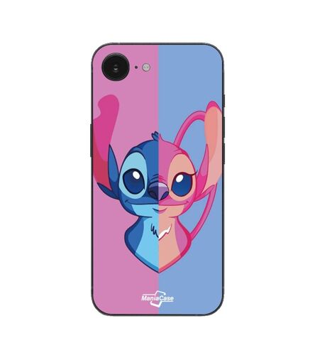Coque Pour iPhone SE 2024 Stitch et Angel bleu et rose Maniacase