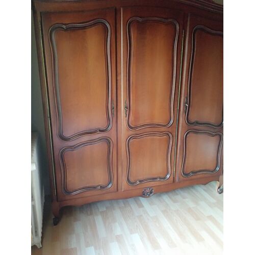 Armoire chambre 3 portes merisier avec 2 chevets