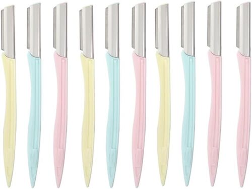 Lot de 10 rasoirs pour le visage - Rasoir à sourcils portable pour le visage - Rasoir à sourcils - Épilateur à sourcils - Kit d'outils de maquillage pour femme
