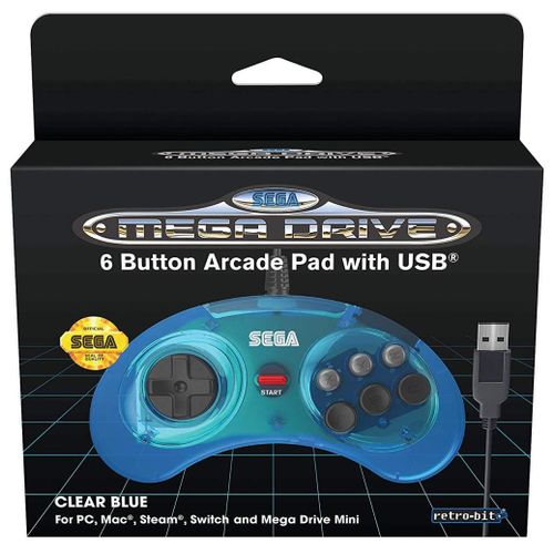 Just for Games RETROBIT Bleu USB Manette de jeu MAC, Nintendo Switch, PC, Playstation 3