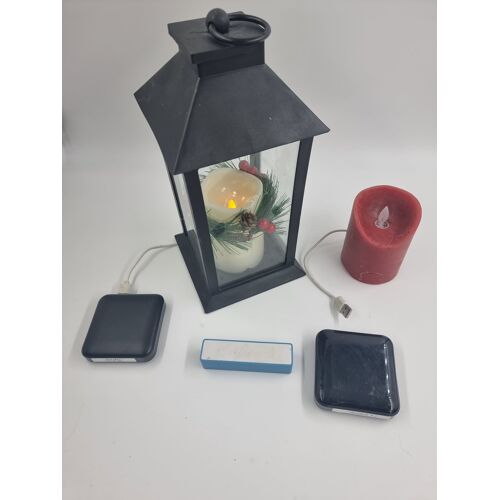 Lot de luminaires, lampadaires, bougies électriques avec 3 power bank