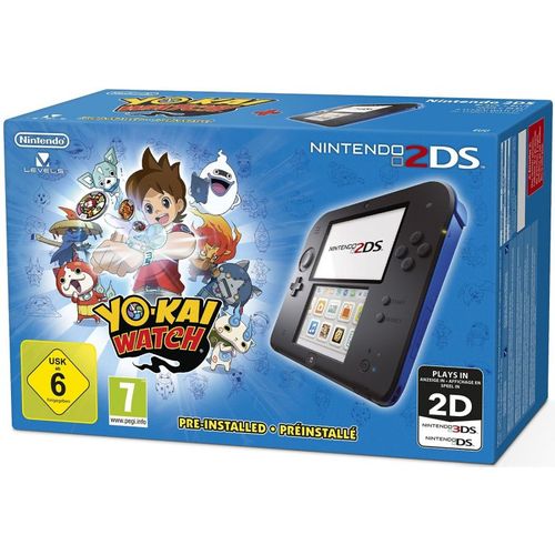 Nintendo 2DS + Yo-Kai Watch console de jeux portables 3.02" Écran tactile Wifi Noir et Bleu
