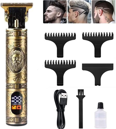 Tondeuse À Cheveux Hommes Tondeuse À Barbe, Kit D'entretien De La Tondeuse À Cheveux Avec Écran Lcd, Tondeuse Sans Fil À Lame En T, Rasoir Usb Rechargeable Pour Hommes Avec 3 Peignes De Guidage (#1)
