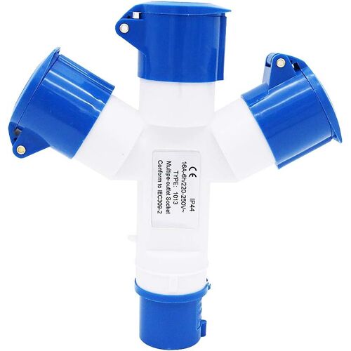 Prise Industrielle multifonctionnelle 16 ampères 3P IP44 380V séparateur de branchement Secteur 3 Voies-Bleu