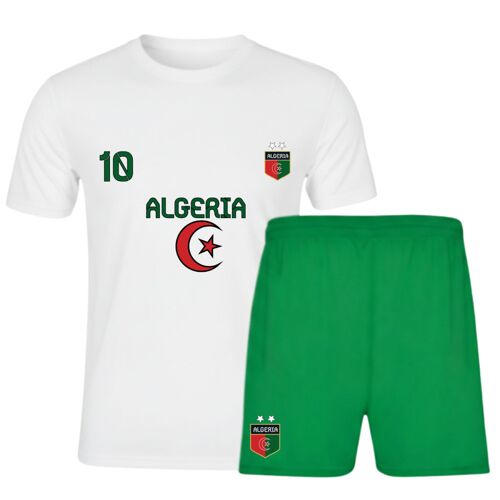 Ensemble Football Inspiré Algérie Homme - Maillot Et Short De Foot - Tenue Sport Polyester (Taille Xxl,Couleur Vert)