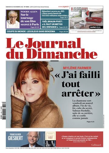 Mylene Farmer Dans Le Journal Du Dimanche N° 3958 : " J'Ai Failli Tout Arreter " Complet
