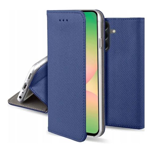 Housse pour Samsung Galaxy A57 5G - etui coque pochette portefeuille + verre trempe - BLEU MAGNET