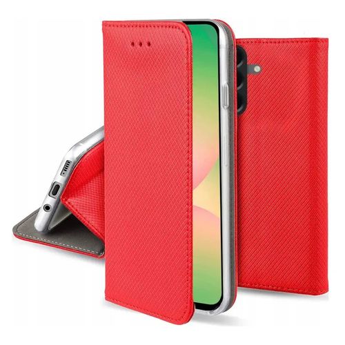 Housse pour Samsung Galaxy A57 5G - etui coque pochette portefeuille + film ecran - ROUGE MAGNET