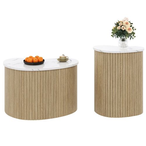 Table basale avec finition marbre et bois, table d'appoint multifonctionnelle de style scandinave moderne, meuble de salon minimaliste