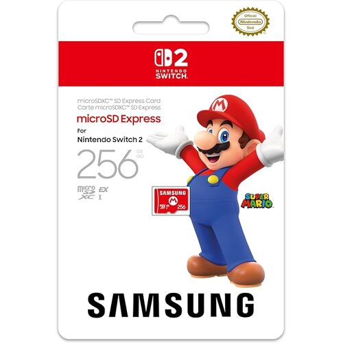 Carte mémoire micro SD express Nintendo Samsung 256 Go Rouge
