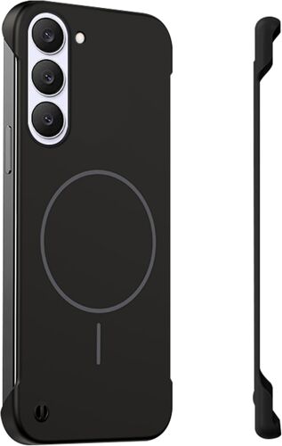 LORANKA-Magnétique Coque pour Samsung Galaxy S23 Plus Coque Compatible avec Mag-Safe, Frameless Couleur Macaron Soyeux, Ultra Fine PC Dure Léger Etui Housse Antichoc Cover (Noir)