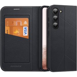 LORANKA-Coque Samsung S23 Plus, Premium Etui Protection Housse en Cuir PU avec Magnétique pour Samsung Galaxy S23 Plus (Noir)