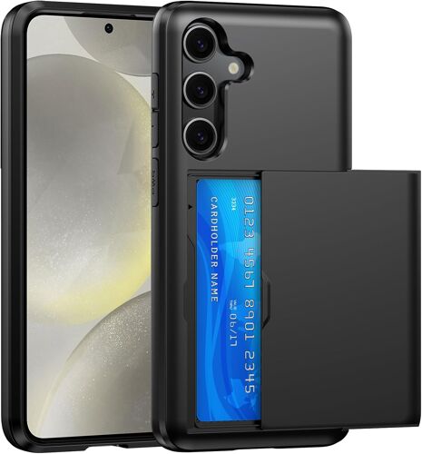 LORANKA-Coque Portefeuille pour Samsung Galaxy S24 Plus avec Porte Carte Fente Caché, Housse Protection Antichoc Double Couche, Étui pour Samsung S24 Plus (6,7 Pouces), Noir